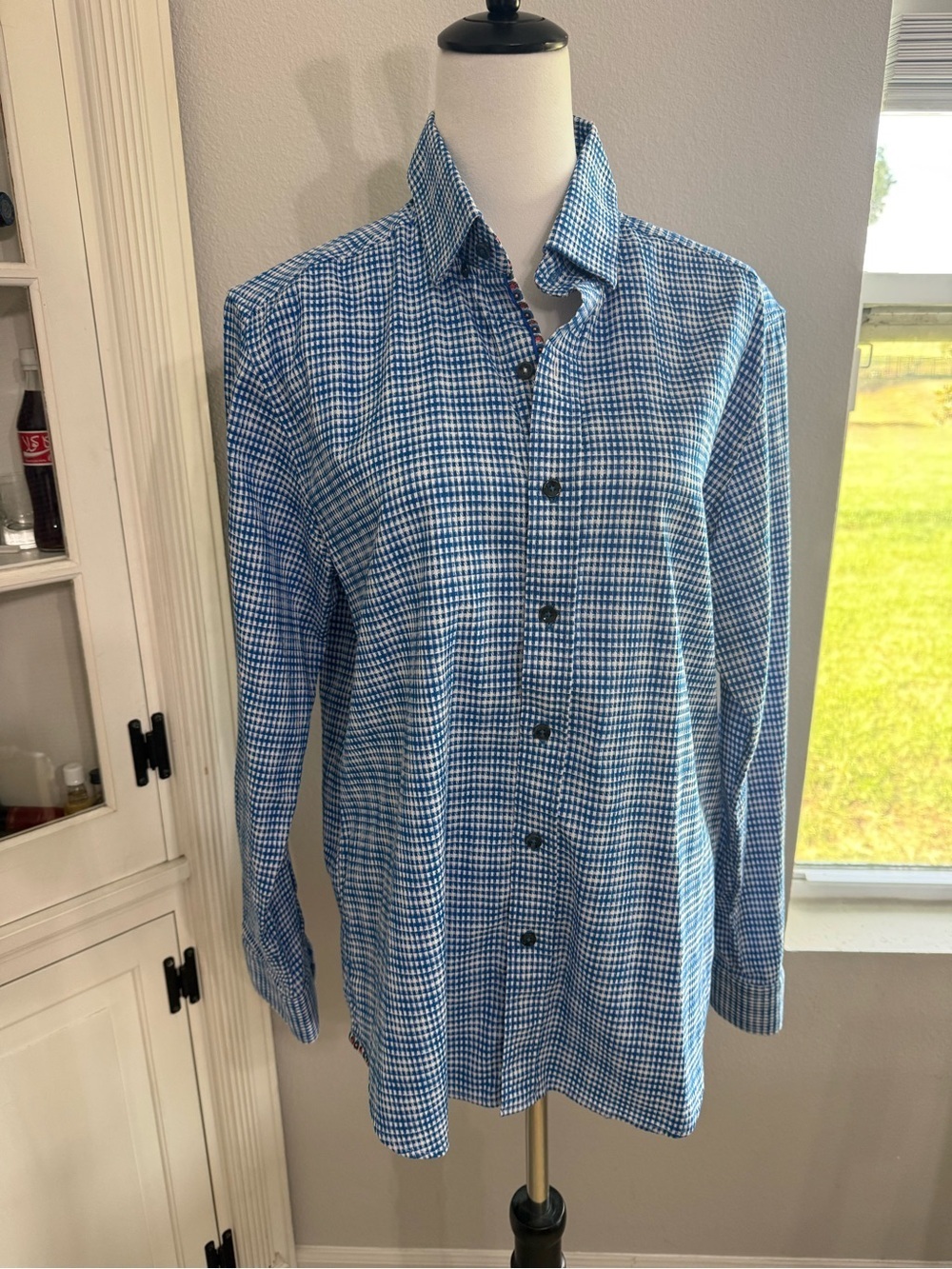 Robert Graham Blue design Button-Up Longsleeve Shirt